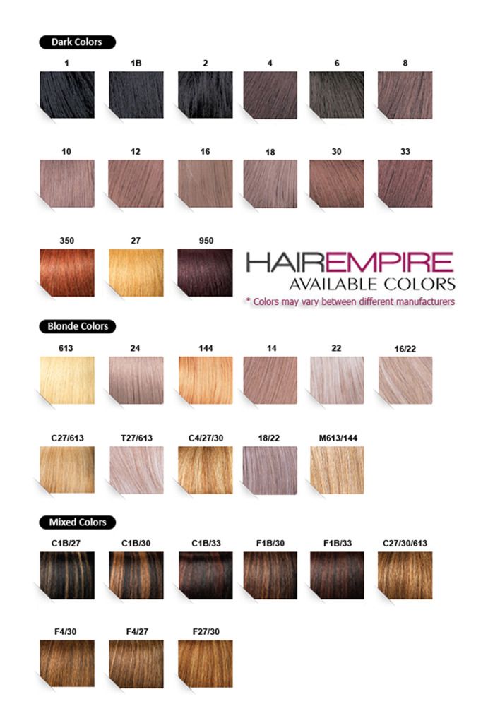 Empire Hair Color Chart